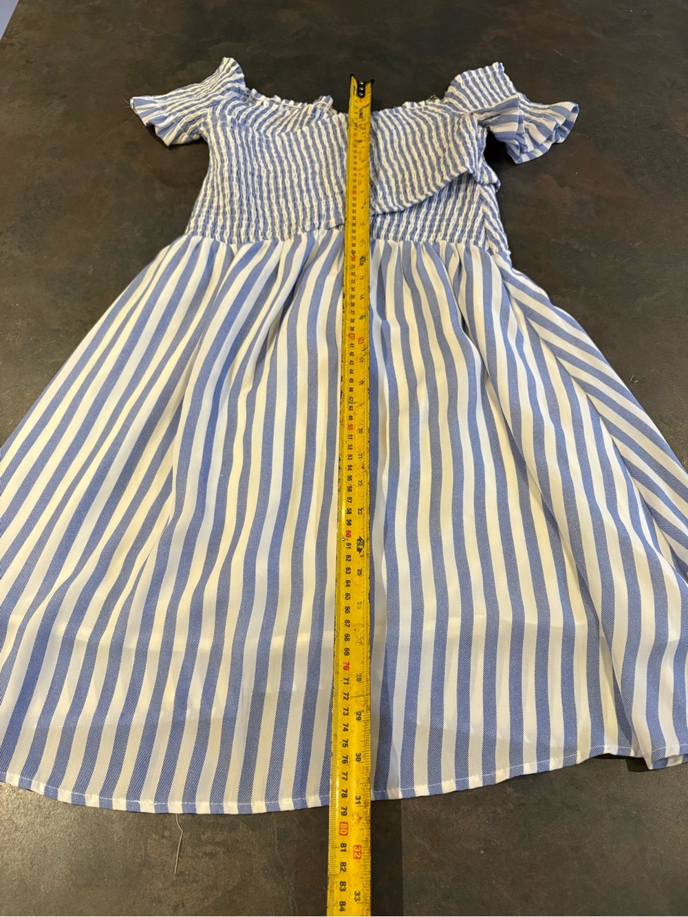 Aakaa Cream Off-Shoulder Smocked Summer Dress Small - Picture 4 of 6